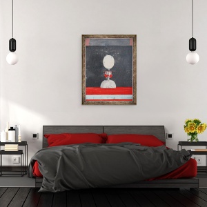 Tablou inramat - Charlie Millar - Ou peste rosu si negru, 60 x 80 cm - Img 3