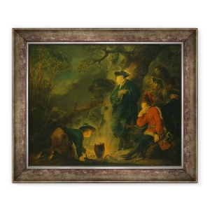 Tablou inramat - Christian Bernhard Rode - Frederic cel Mare si generalul von Ziethen in drum spre batalia de la Torgau, 70 x 85 cm