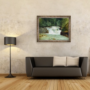 Tablou inramat - Christian Ernst Bernhard Morgenstern - O cascada in Bavaria Superioara, 70 x 90 cm - Img 2