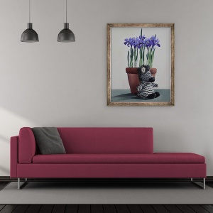 Tablou inramat - Christopher Ryland - Irisuri de iarna si Zebra, 50 x 60 cm - Img 2
