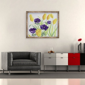Tablou inramat - Christopher Ryland - Lalele si Anemone, 70 x 85 cm - Img 2