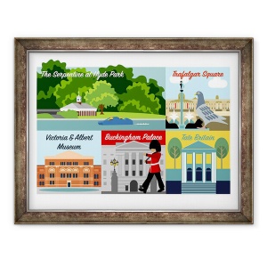 Tablou inramat - Claire Huntley - Carte postala din Londra, 70 x 90 cm