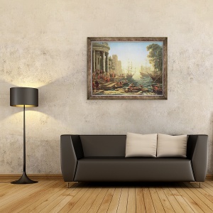 Tablou inramat - Claude Lorrain - Portul maritim cu imbarcarea Sf. Ursula, 70 x 90 cm - Img 2
