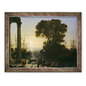 Tablou inramat - Claude Lorrain - Scena de coasta cu imbarcarea Sfantului Paul, 60 x 80 cm