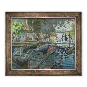 Tablou decorativ modern living înrămat Claude Monet Înotătoarele la Grenouillère II 70x85 cm