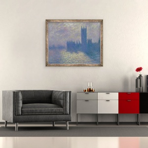 Tablou inramat - Claude Monet - Casele Parlamentului, cerul furtunos, 50 x 60 cm - Img 2