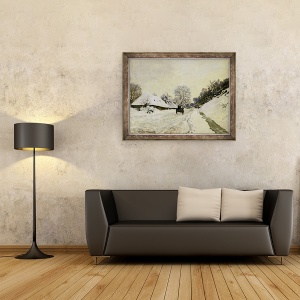 Tablou inramat - Claude Monet - Cosul, sau Drumul sub zapada la Honfleur, 70 x 90 cm - Img 2