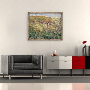 Tablou inramat - Claude Monet - Pruni in floare, 50 x 60 cm - Img 2