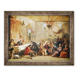 Tablou inramat - Claude Vignon - Hristos Spalarea Picioarele ucenicilor, 60 x 80 cm