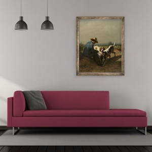 Tablou inramat - Constant-Emile Troyon - The Gamekeeper, 70 x 85 cm - Img 2
