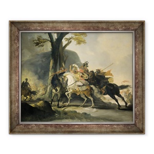 Tablou inramat - Cornelis Troost - Alexandru cel Mare in batalia de la raul Granicus din 334 i.Hr. impotriva persanilor, 50 x 60 cm