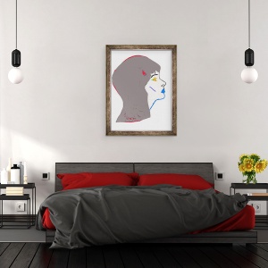Tablou inramat - Daisy de Villeneuve - Cap gri, 60 x 80 cm - Img 3
