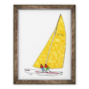 Tablou inramat - Daisy de Villeneuve - Culoare navigatie, 70 x 90 cm