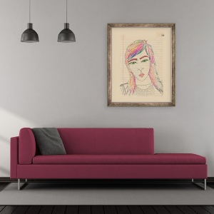 Tablou inramat - Daisy de Villeneuve - Fata curcubeu, 50 x 60 cm - Img 2
