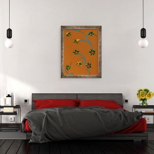 Tablou inramat - Daisy de Villeneuve - Flori de fundal maro, 60 x 80 cm - Img 3