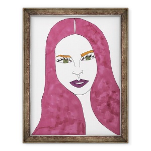 Tablou inramat - Daisy de Villeneuve - Par lung si rosu, 60 x 80 cm