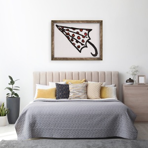 Tablou inramat - Daisy de Villeneuve - Umbrela rosie cu pete, 60 x 80 cm - Img 3