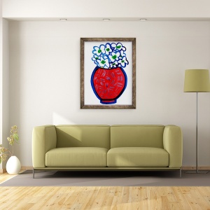 Tablou inramat - Daisy de Villeneuve - Vaza rosie, 60 x 80 cm - Img 3