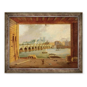 Tablou inramat - Daniel Turner - Vedere spre podul Westminster, 60 x 80 cm