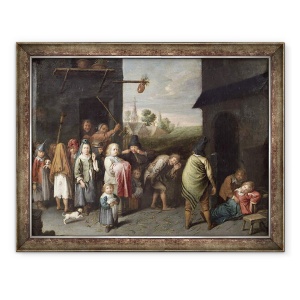 Tablou inramat - David II Ryckaert - Un Charivari, 60 x 80 cm