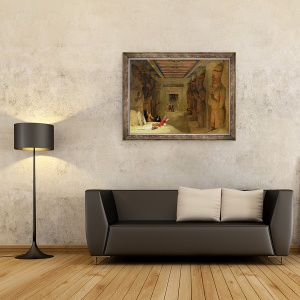 Tablou inramat - David Roberts - Sala Ipostil a Marelui Templu de la Abu Simbel, Egipt, 70 x 90 cm - Img 2
