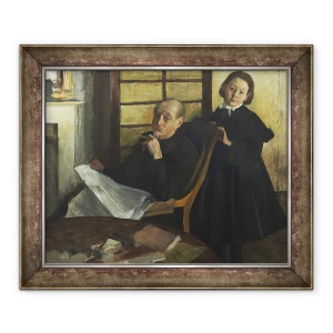 Tablou inramat - Edgar Degas - Henri Degas si nepoata sa Lucie Degas Unchiul si varul artistului, 70 x 85 cm