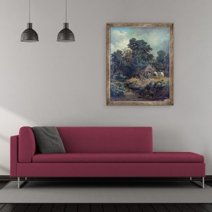 Tablou inramat - Edouard-Theophile Blanchard - Peisaj taran, 50 x 60 cm - Img 2