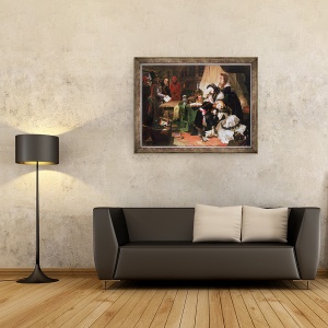 Tablou inramat - Edward Matthew Ward - Ultima despartire a Marie-Antoinette si a Fiului ei, 70 x 90 cm - Img 2