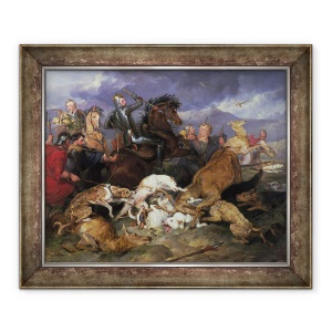 Tablou inramat - Edwin Landseer - Vanatoarea Chevy Chase, 50 x 60 cm