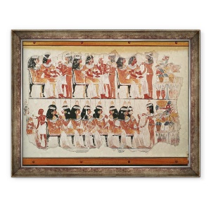 Tablou inramat - Egyptian 18th Dynasty - Scena banchetului, din Teba, 70 x 90 cm