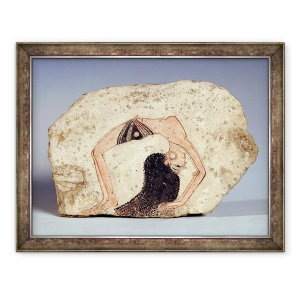 Tablou inramat - Egyptian 19th Dynasty - Fragmentul unei picturi murale reprezentand o dansatoare acrobatica care se distreaza la curte, Noul Regat, 70 x 90 cm