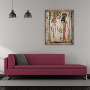 Tablou inramat - Egyptian 19th Dynasty - Isis si Nefertari, din mormantul lui Nefertari, 50 x 60 cm - Img 2
