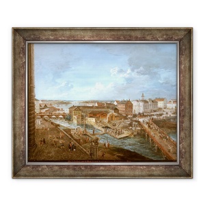 Tablou inramat - Elias Martin - Vedere la Stockholm de la Palatul Regal, 50 x 60 cm