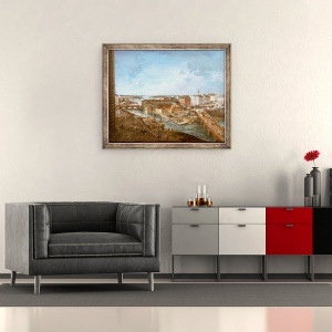 Tablou inramat - Elias Martin - Vedere la Stockholm de la Palatul Regal, 50 x 60 cm - Img 2