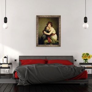Tablou inramat - Elisabeth Louise Vigee-Lebrun - Madame Vige-Lebrun si fiica ei, 60 x 80 cm - Img 3
