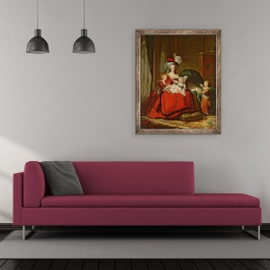 Tablou inramat - Elisabeth Louise Vigee-Lebrun - Marie-Antoinette 1755-93 si copiii ei, 50 x 60 cm - Img 2