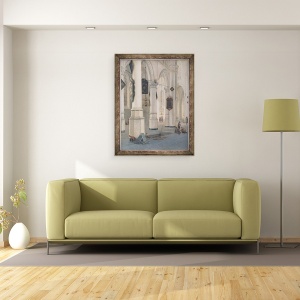 Tablou inramat - Emanuel de Witte - Interiorul bisericii, 70 x 90 cm - Img 2