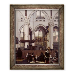 Tablou inramat - Emanuel de Witte - Interiorul lui Oude Kerk, Amsterdam, 70 x 85 cm