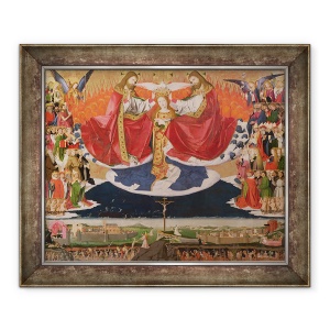 Tablou inramat - Enguerrand Quarton - incoronarea Fecioarei, 50 x 60 cm