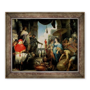 Tablou inramat - Erasmus Quellinus - Solomon si regina din Seba, 70 x 85 cm