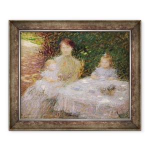 Tablou inramat - Ernest-Joseph Laurent - Familia artistului in gradina, 50 x 60 cm