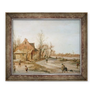 Tablou inramat - Esaias I van de Velde - Peisaj iarna, 50 x 60 cm