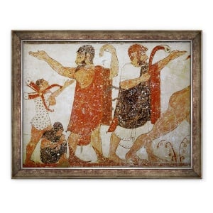 Tablou inramat - Etruscan - Doi oameni, din Mormantul Augurilor, 60 x 80 cm