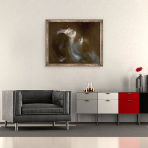 Tablou inramat - Eugene Carriere - Sarutul mamei ei, 50 x 60 cm - Img 2