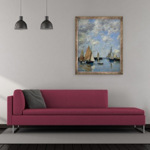 Tablou inramat - Eugene Louis Boudin - Jetty la High Tide, 70 x 85 cm - Img 2