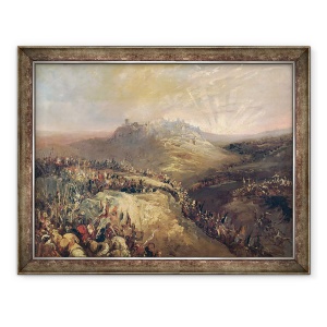 Tablou inramat - Eugenio Lucas Velazquez - Cruciatii inaintea Ierusalimului, 60 x 80 cm