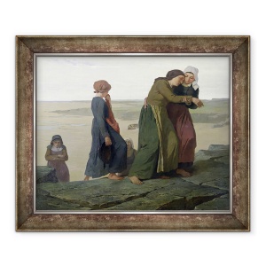 Tablou inramat - Evariste Vital Luminais - Vaduva sau familia pescarilor, 70 x 85 cm