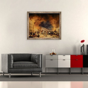 Tablou inramat - Faustino Joli - Batalia de la 31 martie in apararea Porta Torrelunga in Brescia, 50 x 60 cm - Img 2
