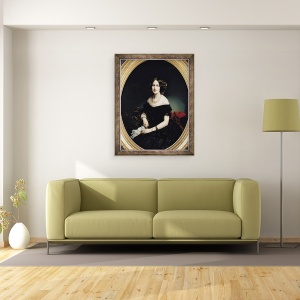 Tablou inramat - Federico de Madrazo y Kuntz - Portretul Baronesei De Weisweiller, 70 x 90 cm - Img 2