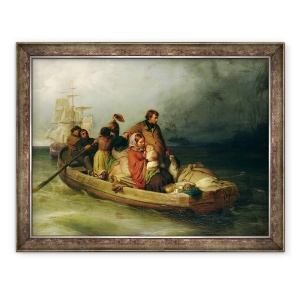 Tablou inramat - Felix Schlesinger - Pasagerii emigranti la bord, 60 x 80 cm